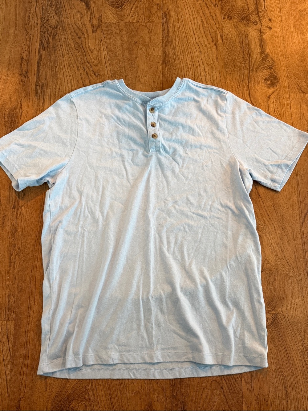 wonder nation Light Blue Short-Sleeve Henley Polo